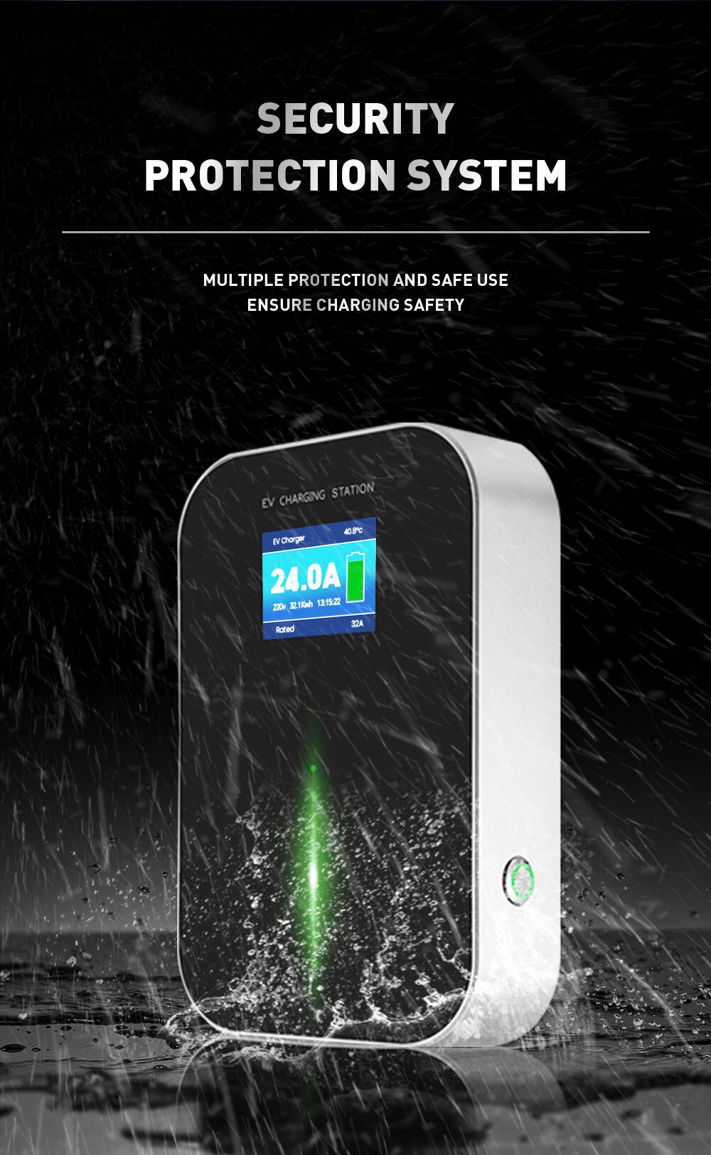 Estación de carga para vehículos eléctricos, cargador Ev Tipo 2 EVSE Wallbox, interruptor de corriente 10A / 16A / 24A IEC 621962