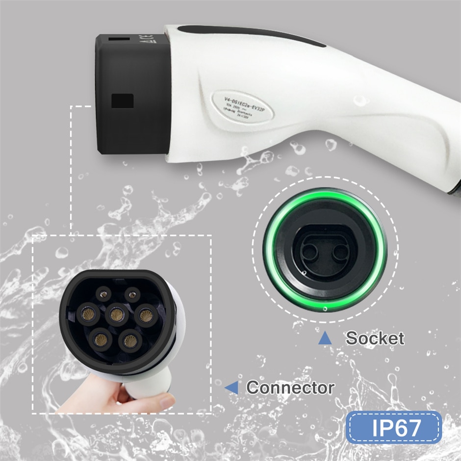 Duosida-enchufe tipo 2 para vehículo eléctrico, estación de carga Ev con cargador WIFI para Audi Tesla, 32A, 7KW, 1 fase Duosida-enchufe tipo 2 para vehículo eléctrico, estación de carga Ev con cargador WIFI para Audi Tesla, 32A, 7KW, 1 fase