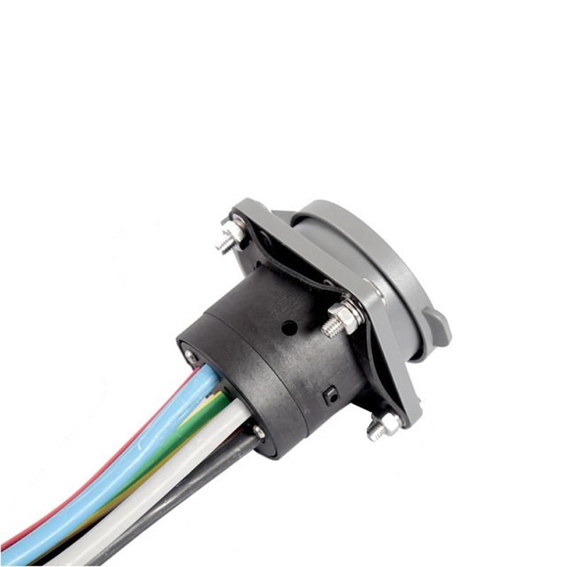 Enchufe hembra tipo 2 para estación de carga EV EVSE 32A 16A, 3 fases IEC 62196, con cubierta Enchufe hembra tipo 2 para estación de carga EV EVSE 32A 16A, 3 fases IEC 62196, con cubierta