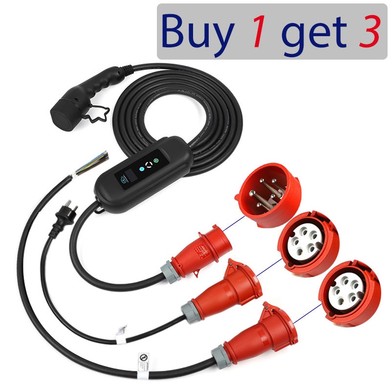Estación de carga Ev, cargador de coche eléctrico EVSE wallbox Nivel 2, 11KW, 16A, 3 fases iec 62196, tipo 2, cable de 5M Estación de carga Ev, cargador de coche eléctrico EVSE wallbox Nivel 2, 11KW, 16A, 3 fases iec 62196, tipo 2, cable de 5M