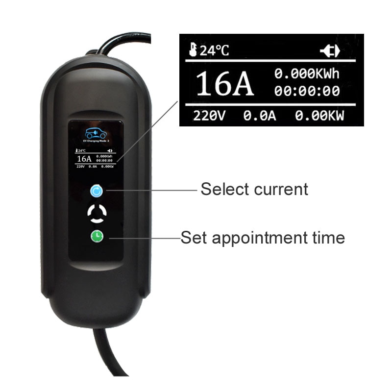 Estación de carga Ev, cargador de coche eléctrico EVSE wallbox Nivel 2, 11KW, 16A, 3 fases iec 62196, tipo 2, cable de 5M Estación de carga Ev, cargador de coche eléctrico EVSE wallbox Nivel 2, 11KW, 16A, 3 fases iec 62196, tipo 2, cable de 5M