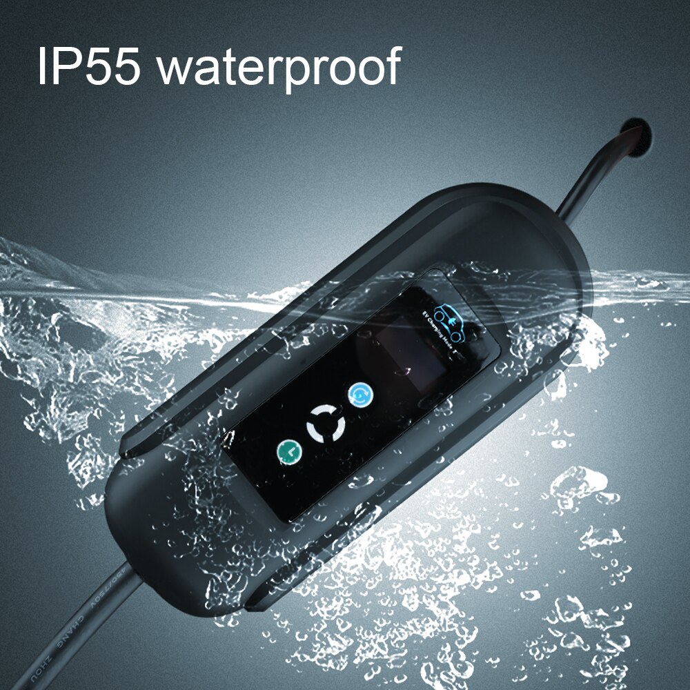 Estación de carga Ev, cargador de coche eléctrico EVSE wallbox Nivel 2, 11KW, 16A, 3 fases iec 62196, tipo 2, cable de 5M