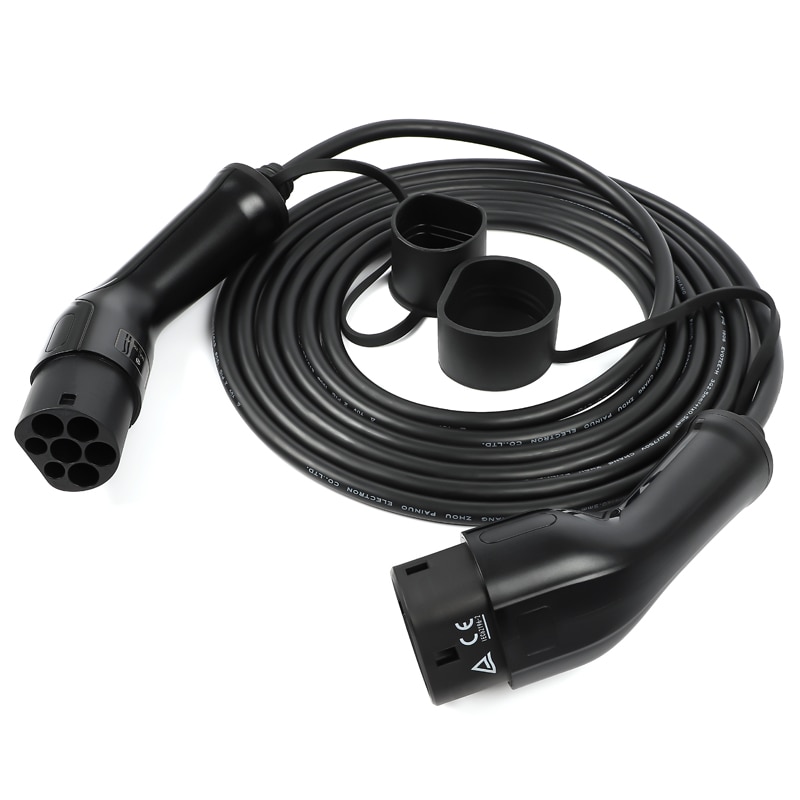 Cable de carga para coches eléctricos, Tipo 2 a Tipo 2, 16Amp/32Amp, 17 pies(5 metros) EV 22KW, Cable trifásico para vehículo eléctrico, estación de carga tipo 2, enchufe hembra a macho IEC 62196 Cable de carga para coches eléctricos, Tipo 2 a Tipo 2, 16Amp/32Amp, 17 pies(5 metros) EV 22KW, Cable trifásico para vehículo eléctrico, estación de carga tipo 2, enchufe hembra a macho IEC 62196