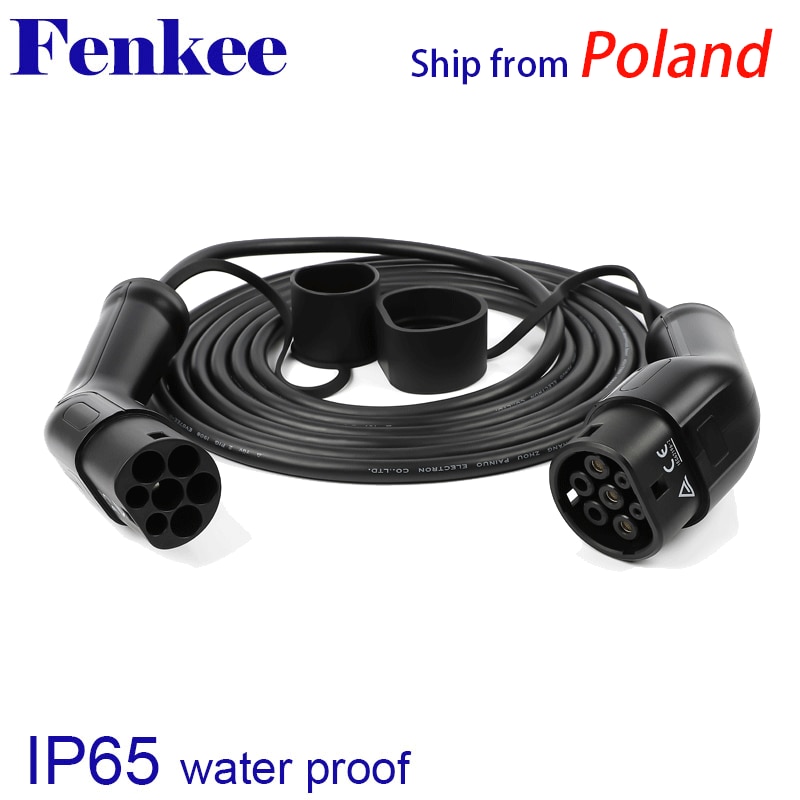 Cable de carga para coches eléctricos, Tipo 2 a Tipo 2, 16Amp/32Amp, 17 pies(5 metros) EV 22KW, Cable trifásico para vehículo eléctrico, estación de carga tipo 2, enchufe hembra a macho IEC 62196 Cable de carga para coches eléctricos, Tipo 2 a Tipo 2, 16Amp/32Amp, 17 pies(5 metros) EV 22KW, Cable trifásico para vehículo eléctrico, estación de carga tipo 2, enchufe hembra a macho IEC 62196
