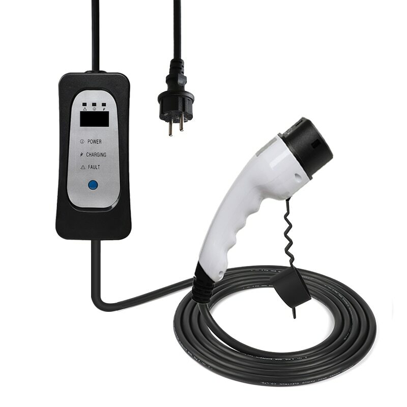 Mennekes-cargador EV tipo 2 para coche eléctrico Schuko, Cable de carga ev de 5 metros, cargador portátil de 8A/10A/13A/16A ajustable Mennekes-cargador EV tipo 2 para coche eléctrico Schuko, Cable de carga ev de 5 metros, cargador portátil de 8A/10A/13A/16A ajustable