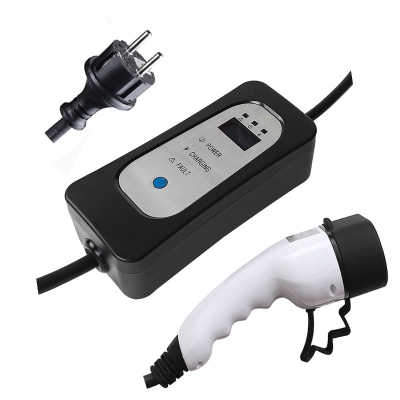 Mennekes-cargador EV tipo 2 para coche eléctrico Schuko, Cable de carga ev de 5 metros, cargador portátil de 8A/10A/13A/16A ajustable Mennekes-cargador EV tipo 2 para coche eléctrico Schuko, Cable de carga ev de 5 metros, cargador portátil de 8A/10A/13A/16A ajustable