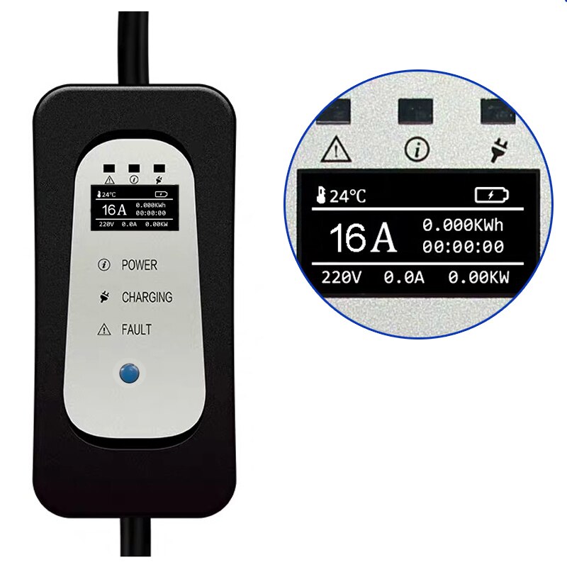 Mennekes-cargador EV tipo 2 para coche eléctrico Schuko, Cable de carga ev de 5 metros, cargador portátil de 8A/10A/13A/16A ajustable