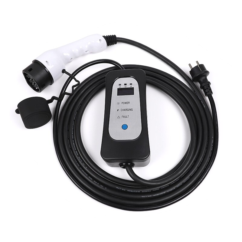 Mennekes-cargador EV tipo 2 para coche eléctrico Schuko, Cable de carga ev de 5 metros, cargador portátil de 8A/10A/13A/16A ajustable