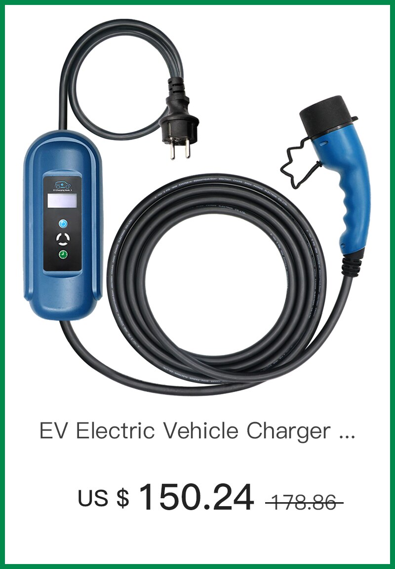 Wallbox-cargador portátil de coche eléctrico, dispositivo de carga de 16A, 3 fases, nivel 2, CA Ev, 11kw Evse, tipo 2 IEC62196, tipo 1