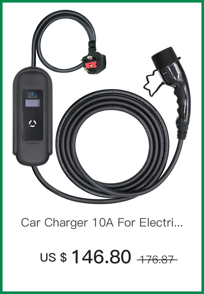 Wallbox-cargador portátil de coche eléctrico, dispositivo de carga de 16A, 3 fases, nivel 2, CA Ev, 11kw Evse, tipo 2 IEC62196, tipo 1