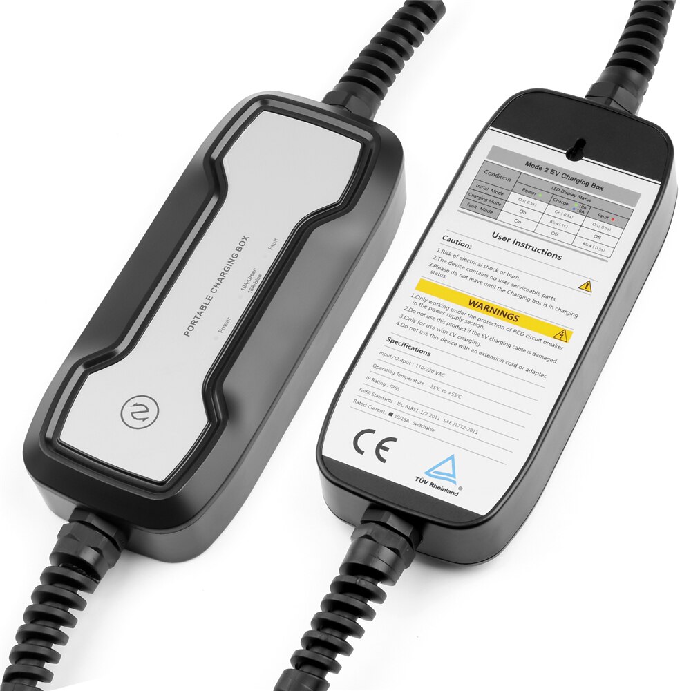 EVSE-cargador de coche eléctrico tipo 2 IP65 10A/16A, caja de carga EV portátil, Cable IEC 62196-2 220V, estación de carga para vehículo eléctrico