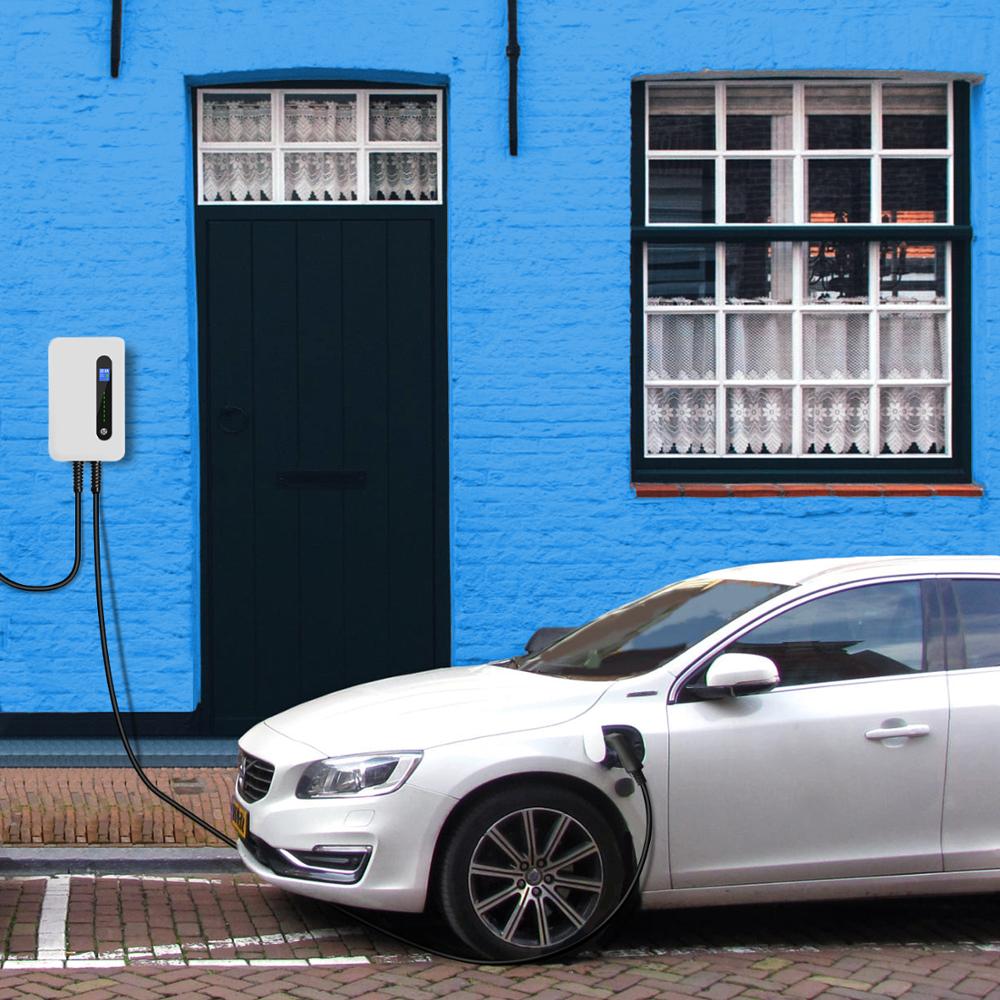 Estación de carga para vehículos eléctricos, cargador de coche de 32A EVSE Wallbox EV, montado en la pared, IP66, tipo 2, Cable IEC 62196-2, nivel 2, 240V, 7,6 kW Estación de carga para vehículos eléctricos, cargador de coche de 32A EVSE Wallbox EV, montado en la pared, IP66, tipo 2, Cable IEC 62196-2, nivel 2, 240V, 7,6 kW