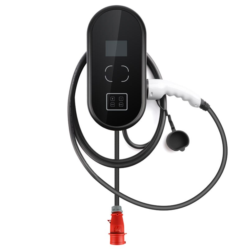 Estación de carga para vehículos eléctricos, cargador EV EVSE Wallbox con cable tipo 2 16a, 3 fases IEC 62196-2
