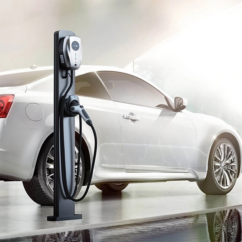 Estación de carga monofásica para vehículo eléctrico, cargador EV de 32A y 7KW tipo 2 con RFID, Cable de 3,5 M, EVSE, Wallbox IEC 62196-2